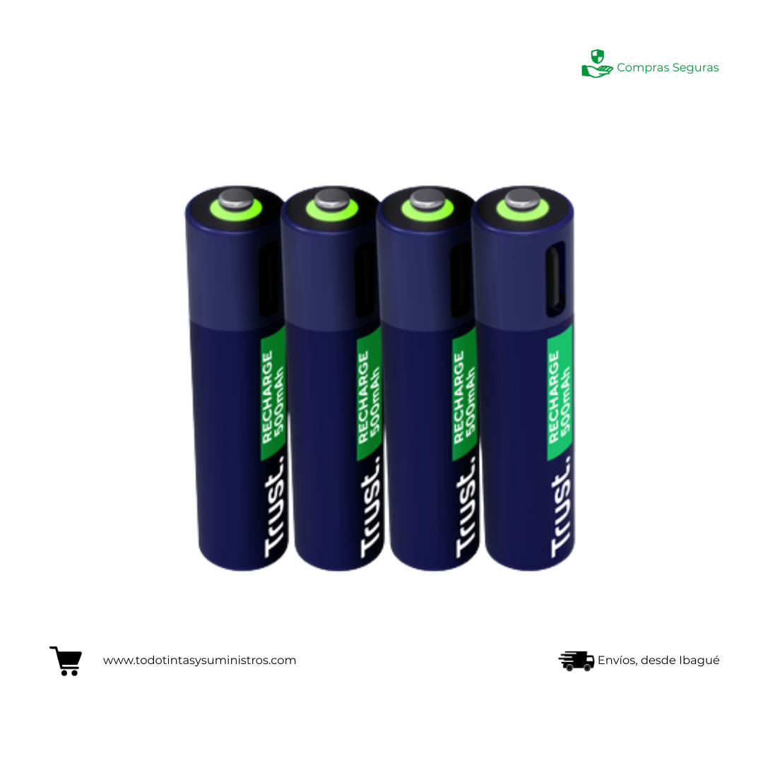 Batería recargable tipo C AAA - 4Und