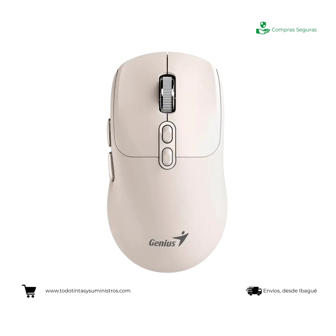 Mouse Genius NX-8080s Blanco Almendra Bluetooth - AI copilot