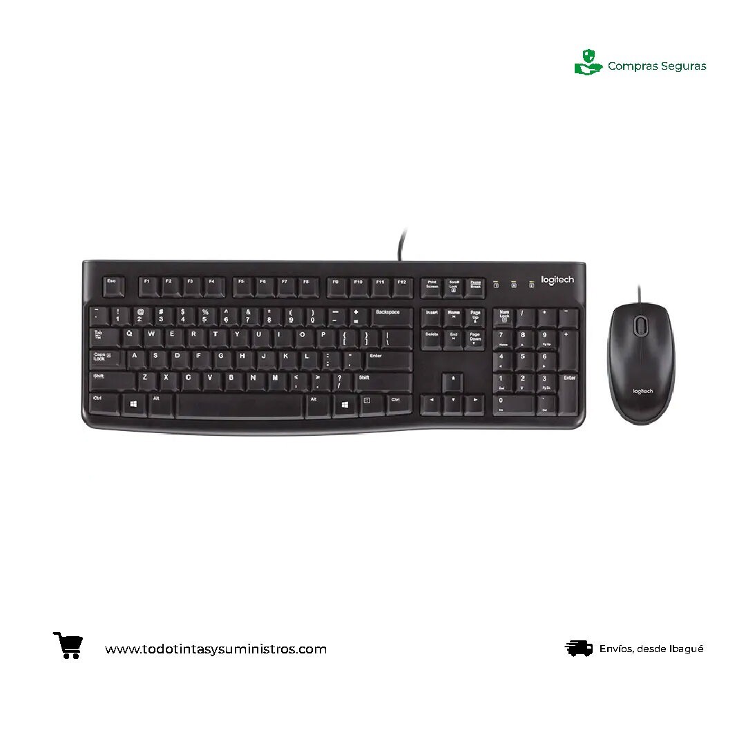 Combo Logitech MK120 alámbrico teclado y mouse Usb