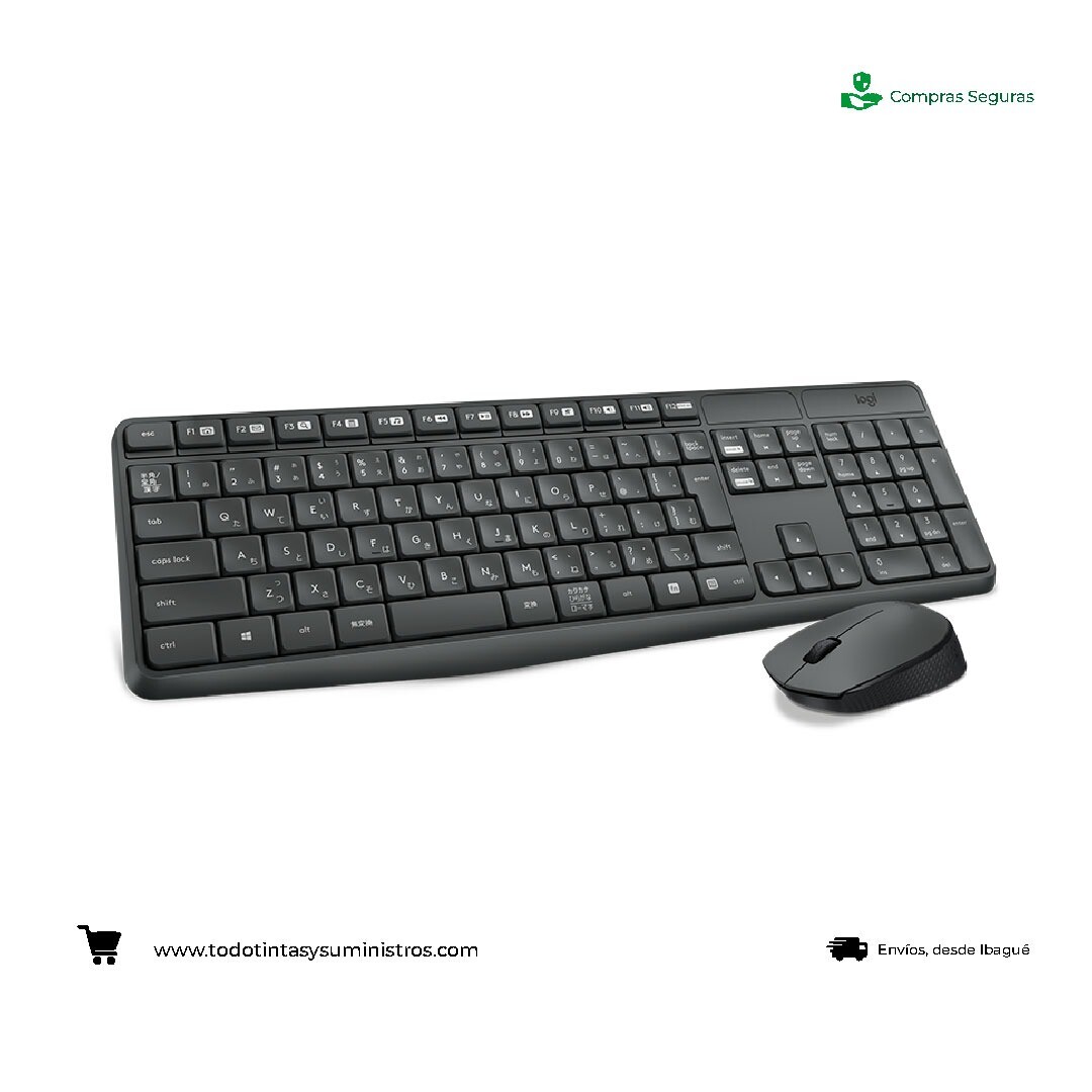 Combo Logitech MK235 Inalámbrico teclado y mouse negro 2