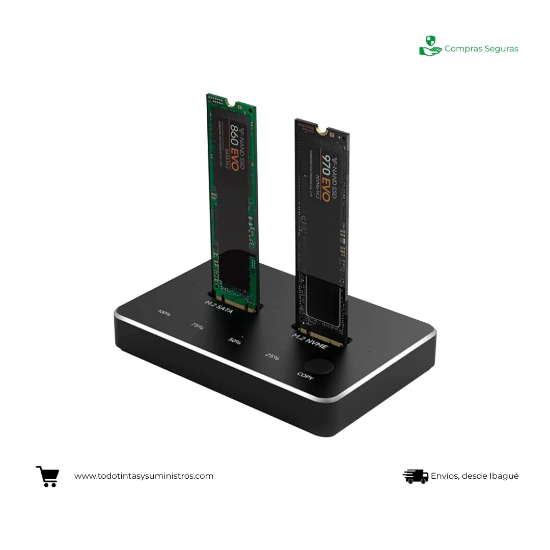 Clonador Dual Bay M.2 SSD Docking Station