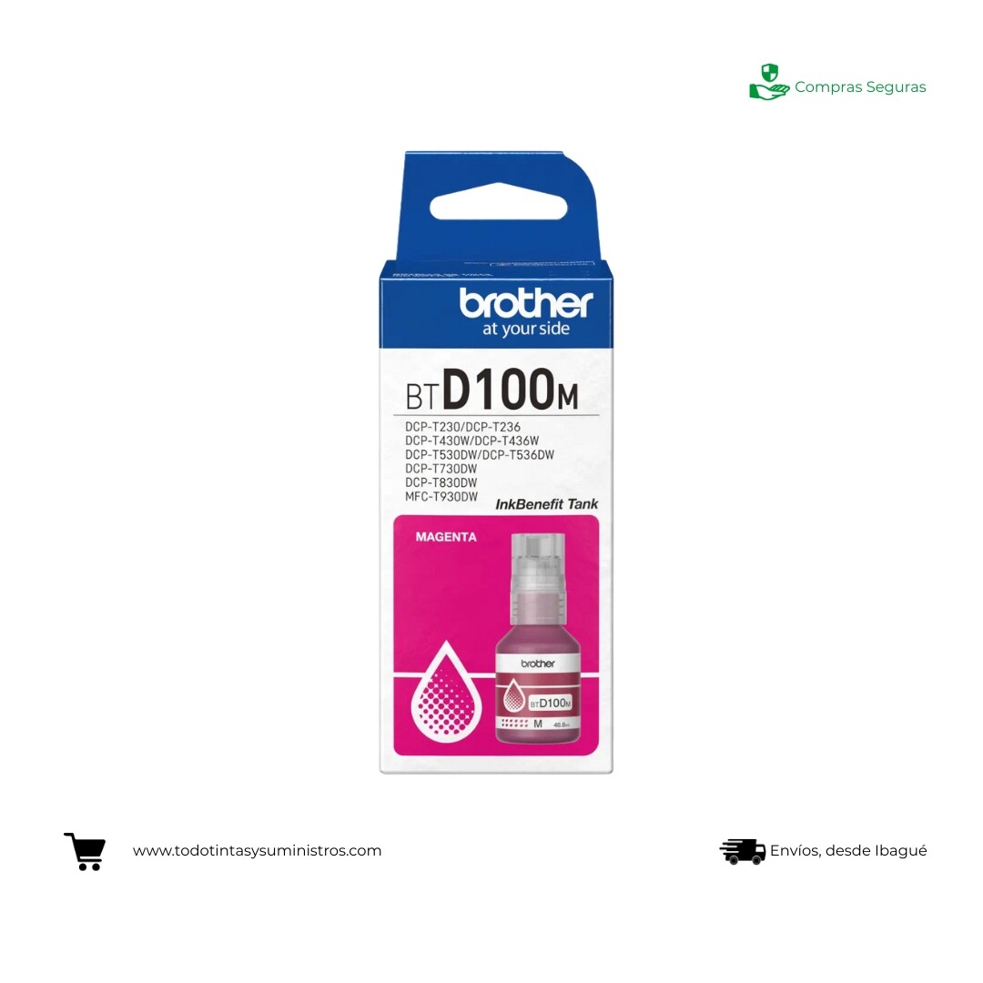 Botella de Tinta Brother BTD100 Magenta Original