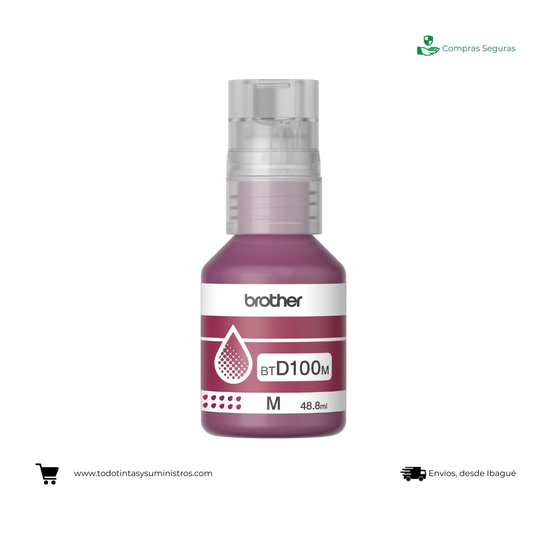 Botella de Tinta Brother BTD100 Magenta Original 2