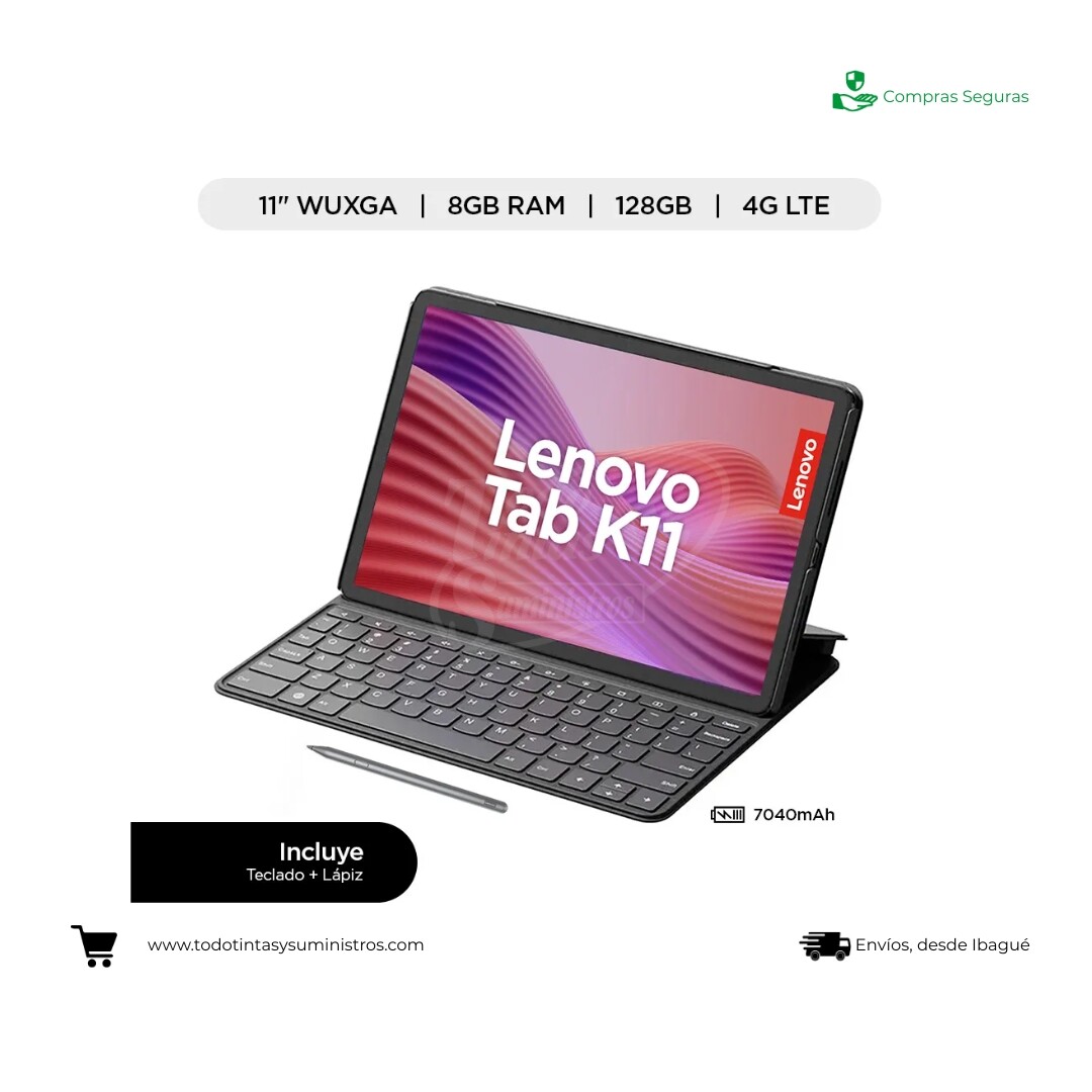 Tablet Lenovo Tab K11 TB330XUP 11" 8GB +128GB LTE+Tab pen plus + folio keyboard