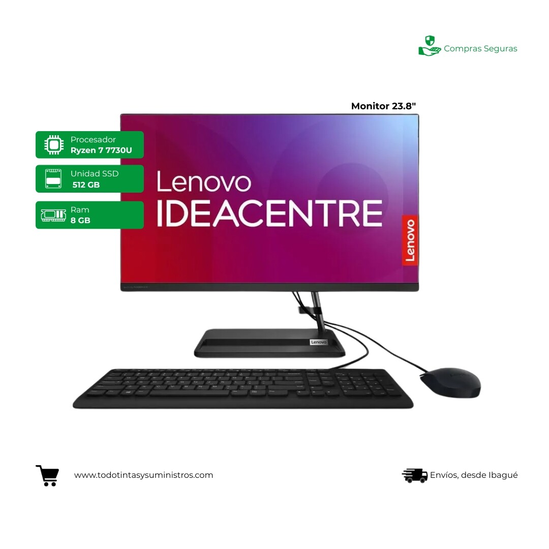 Todo en uno Lenovo  Ryzen 7 IdeaCentre 3 24ALC6 - 23.8" SSD 512 GB RAM 8 GB