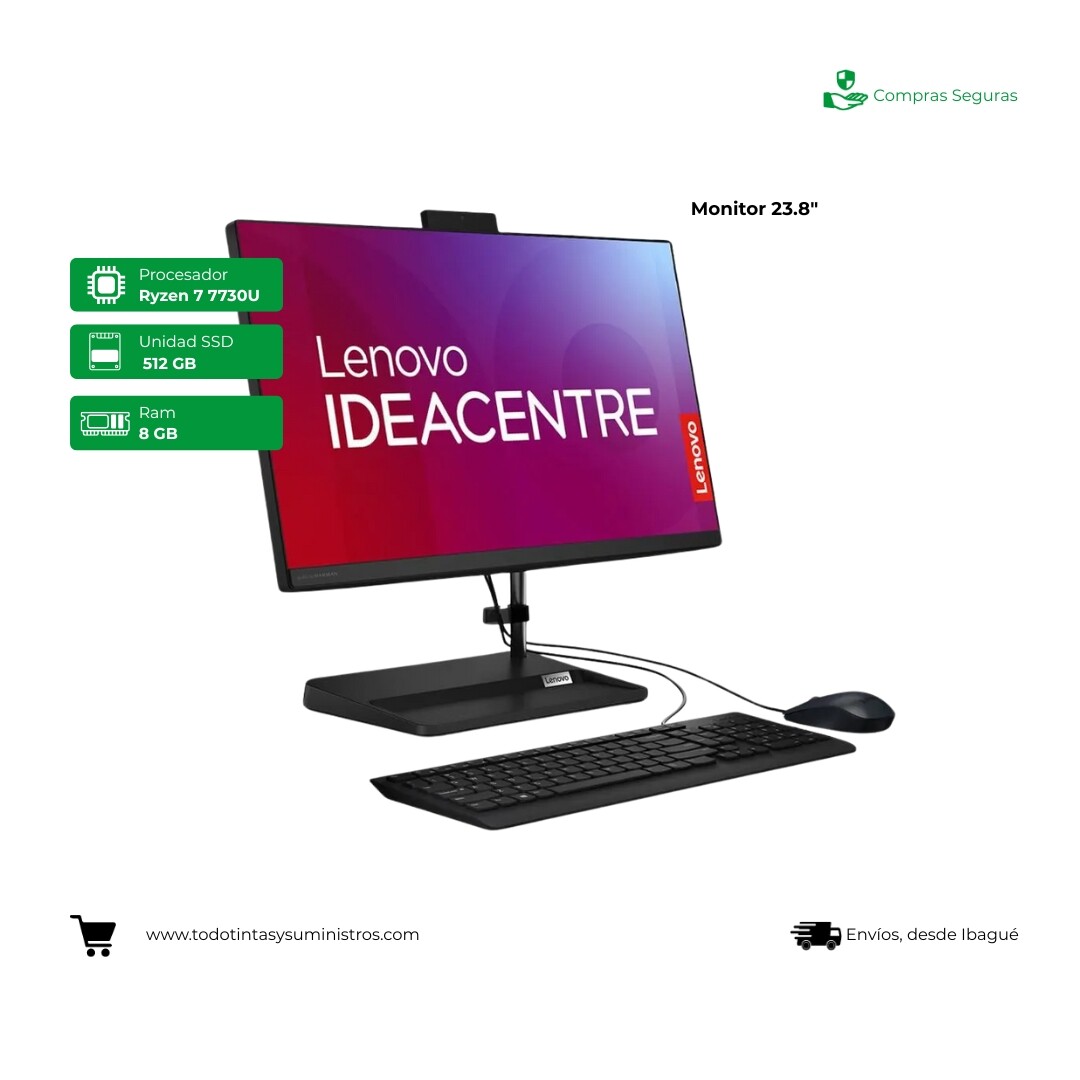 Todo en uno Lenovo  Ryzen 7 IdeaCentre 3 24ALC6 - 23.8" SSD 512 GB RAM 8 GB 3