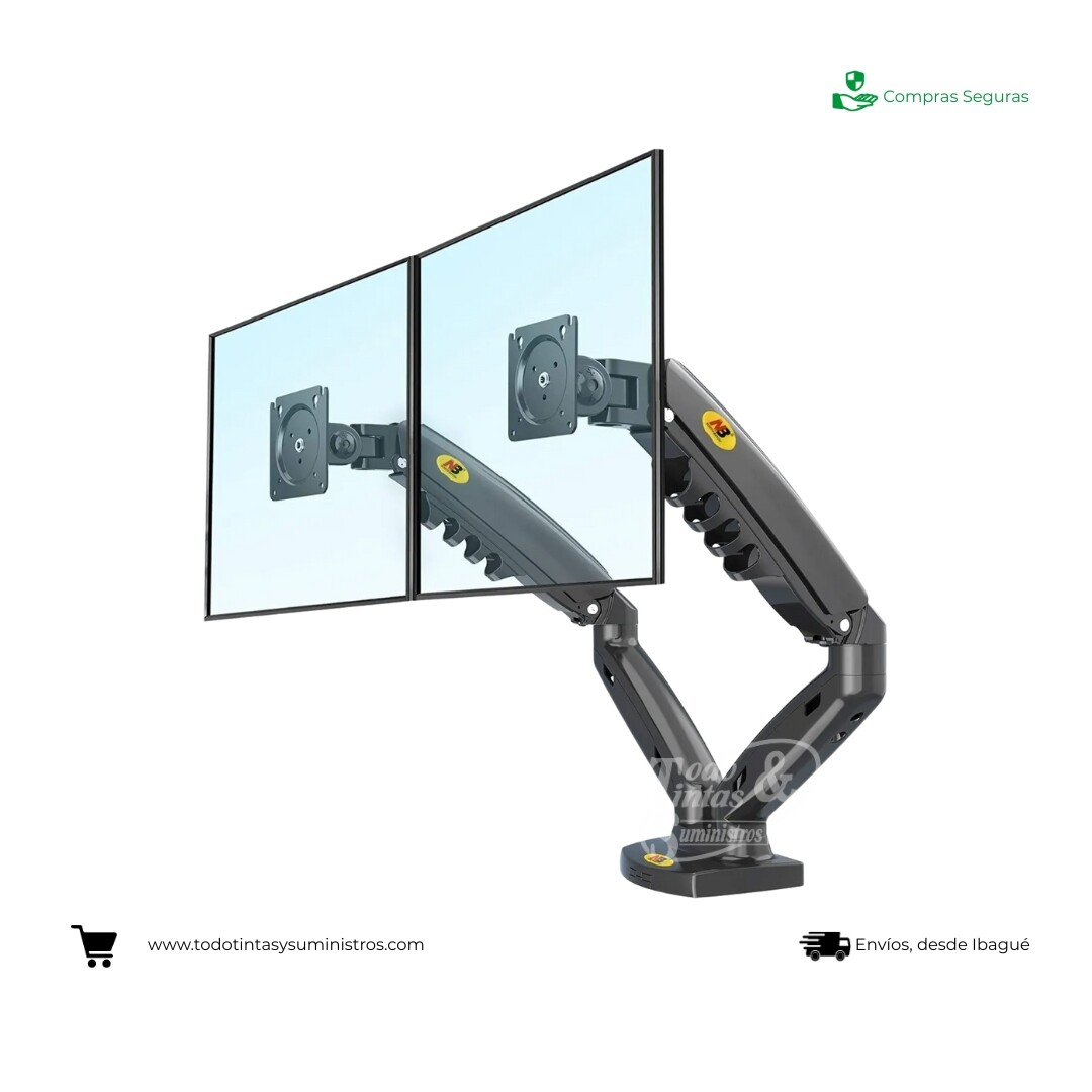 Soporte Doble  Ergonómico para Monitor 17'' a 27" NB F160 North Bayou