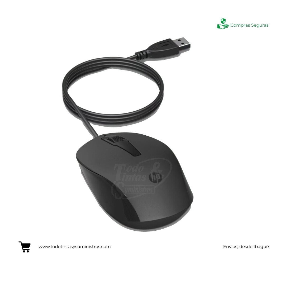 Mouse  HP 150 alámbrico Negro 2
