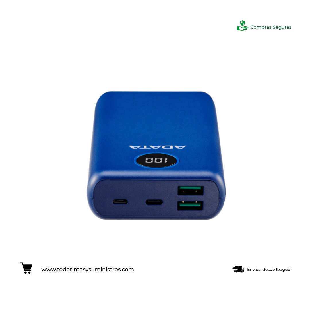 Batería Recargable ADATA P20000QCD Mah Azul 2
