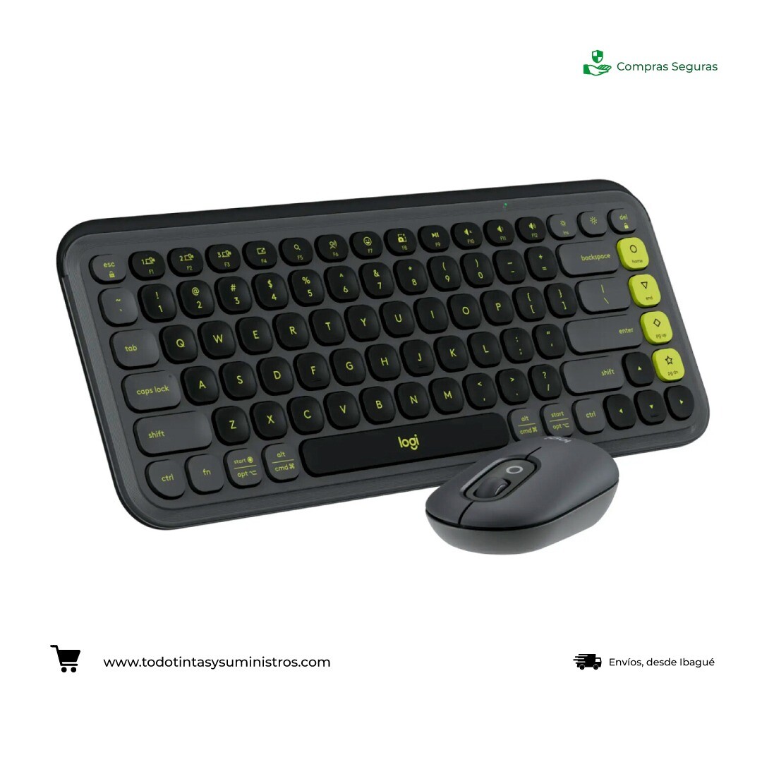 Combo Logitech Inalámbrico Teclado y mouse POP Icon Negro 2