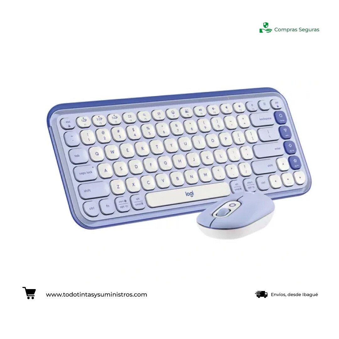 Combo Logitech Inalámbrico Teclado y mouse POP Icon Morado 2