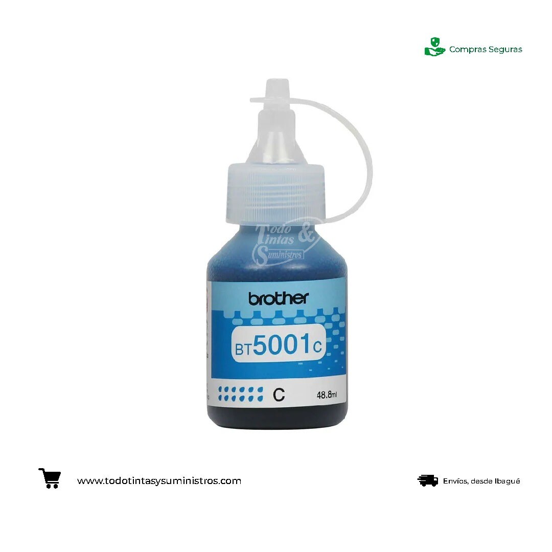 Botella de tintas Brother BT5001C Original Azul