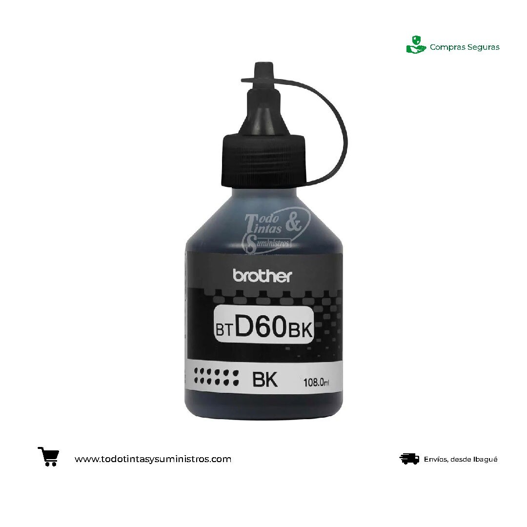 Botella de tintas Brother BTD60BK Original Negro