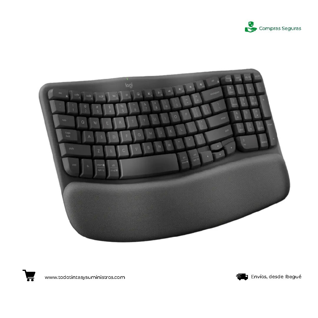 Teclado Logitech Wave Keys inalámbrico ergonómico Negro 2