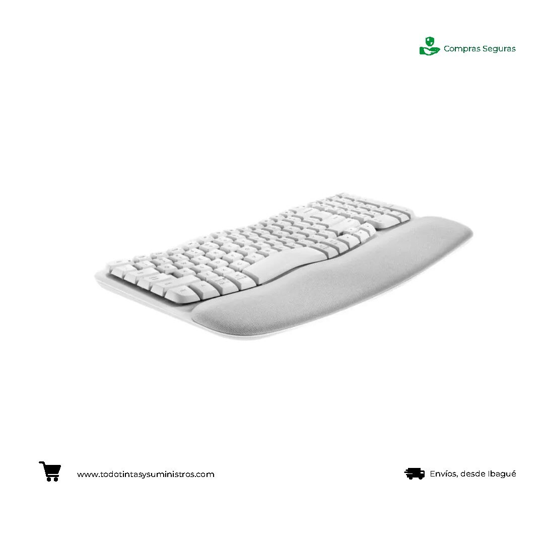 Teclado Logitech Wave Keys inalámbrico ergonómico Blanco 2