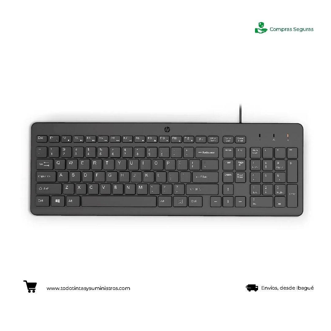 Teclado HP 150 Alámbrico negro