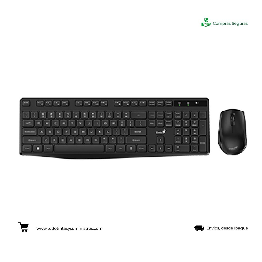 Combo Genius KM-8206S inalámbrico teclado y mouse negro