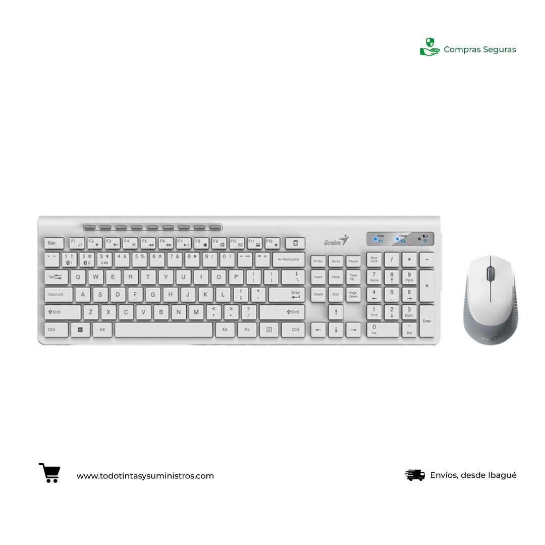 Combo Genius SlimStar 8230 Bluetooh teclado y mouse blanco