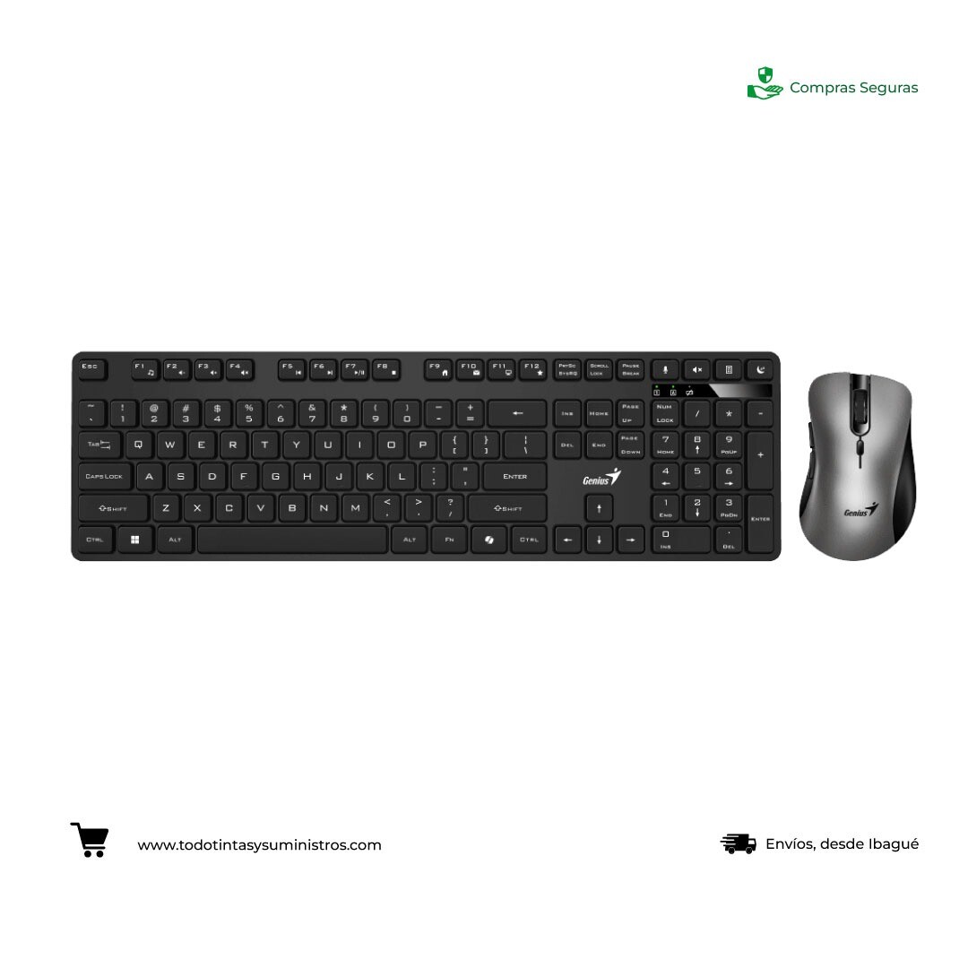 Combo Genius KM-8216S inalámbrico teclado y mouse negro