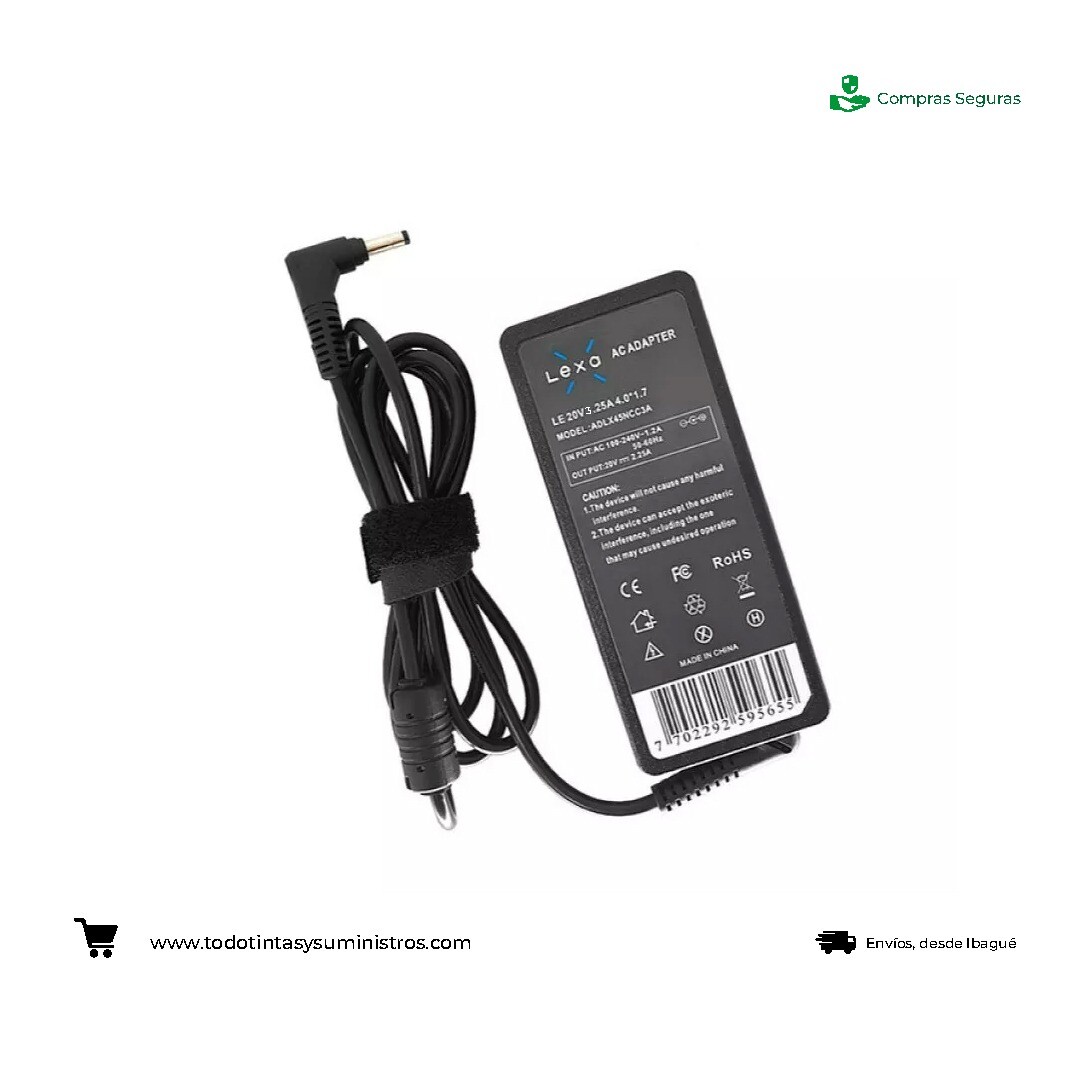 Cargador genérico Lenovo punta redonda 20V 3.25A