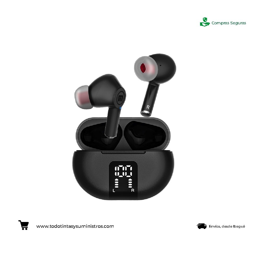 Audifonos Maxell TWS 635 MAXPODS Inalámbricos Negros