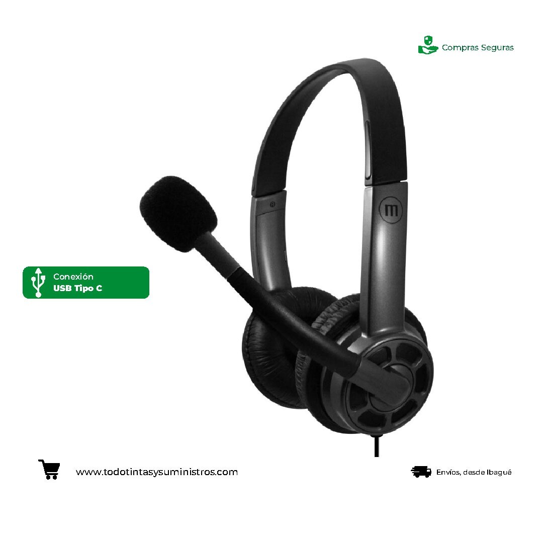 Diadema Maxell HS-HMIC tipo C + Adaptador USB
