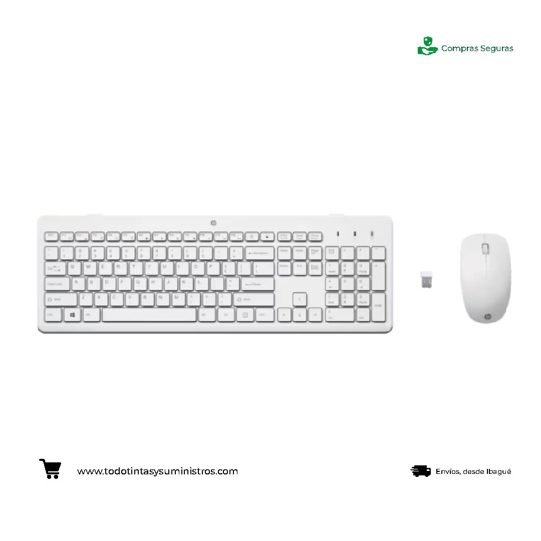Combo Hp 230 inalámbrico teclado y mouse blanco