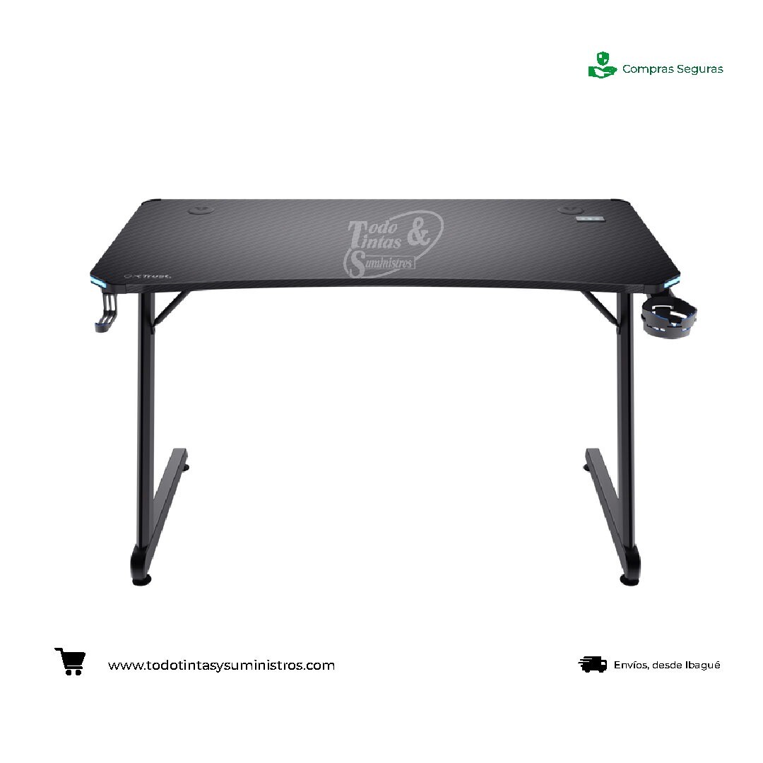 Mesa Gamer Trust GXT 709 LUMINUS Rgb Negra
