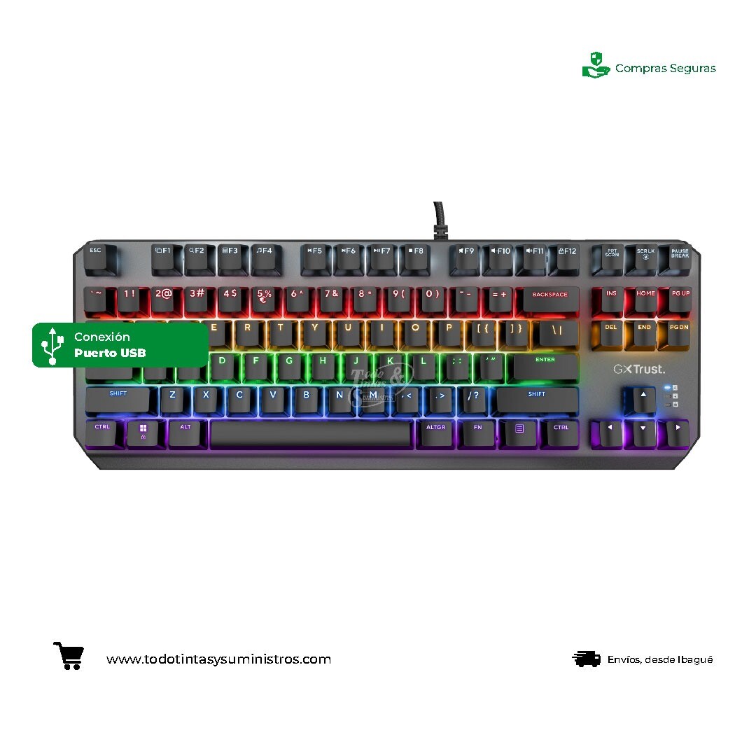 Teclado Trust Callaz GXT834 negro gamer