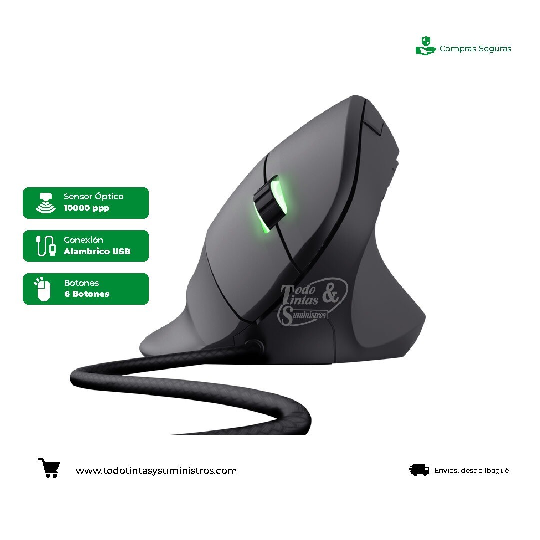 Mouse vertical trust GXT 144 rexx gamer alámbrico