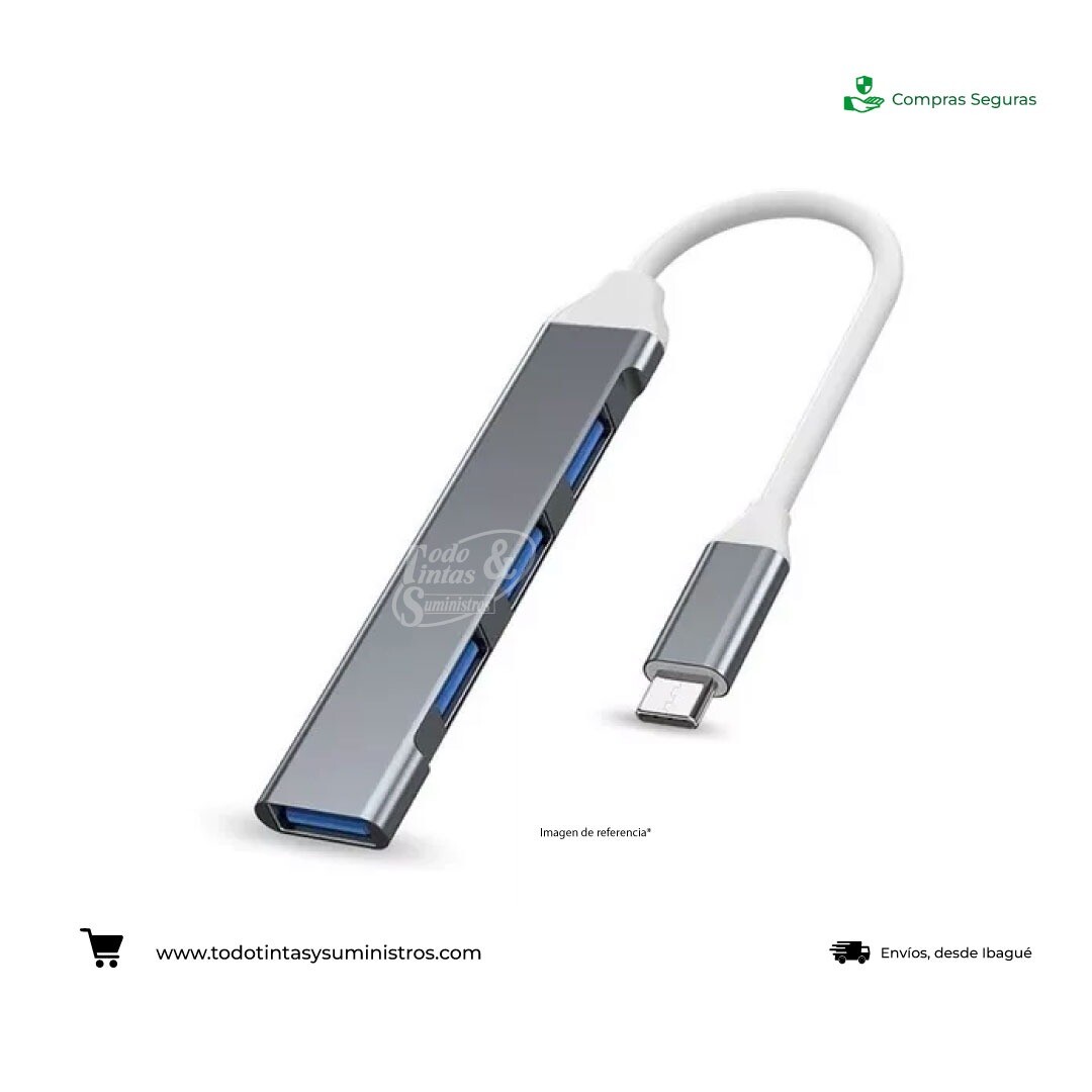 Hub 4 Puerto USB cable tipo C