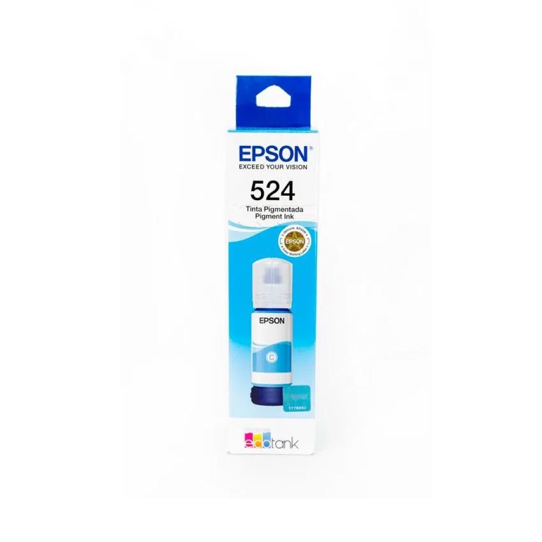 Botella de tinta Epson T524 Original Cian 3