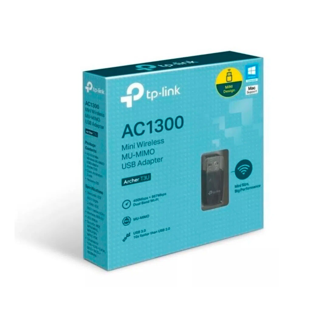 Adaptador inalámbrico de red TP LINK Archer T3U MU-MIMO AC1300