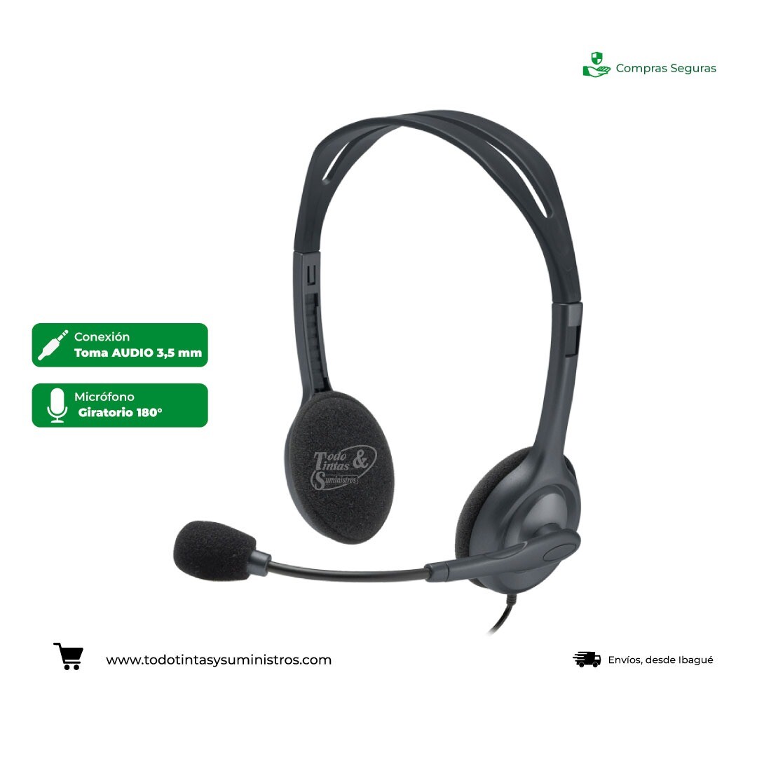 Diadema Logitech H111 con microfono entrada auxiliar de 3.5 mm