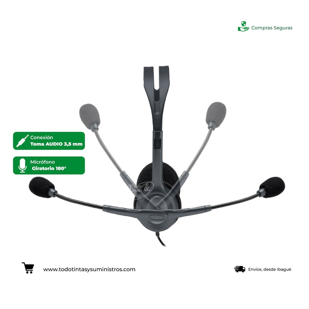 Diadema Logitech H111 con microfono entrada auxiliar de 3.5 mm 2