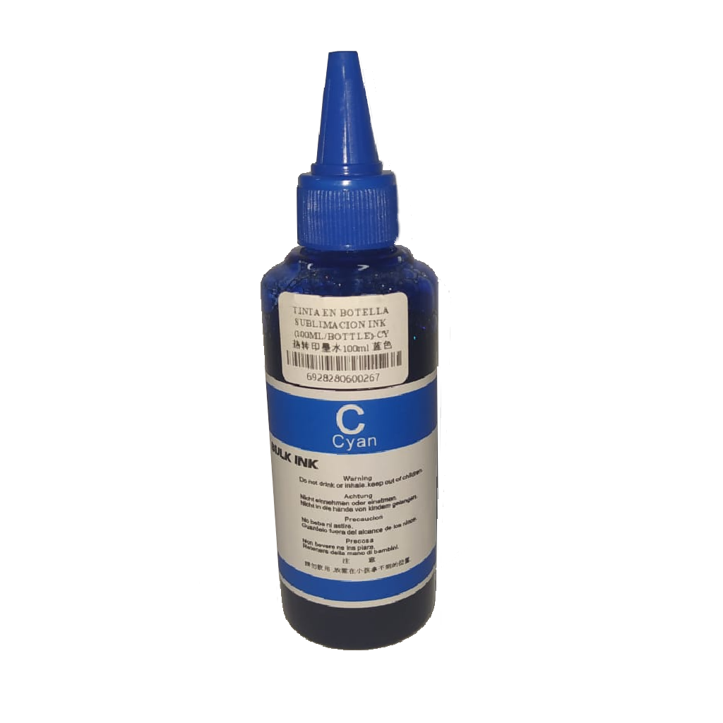 Botella de tinta sublimación cyan